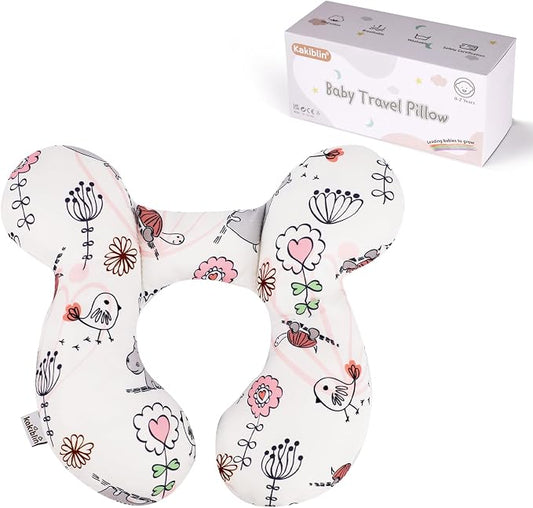 KAKIBLIN Baby Neck Pillow, Upgraded Baby Support Pillow,Babies Head Pillow,Neck Support Pillow for for Car Seat, Stroller, Pushchair,Travel (Hippo)