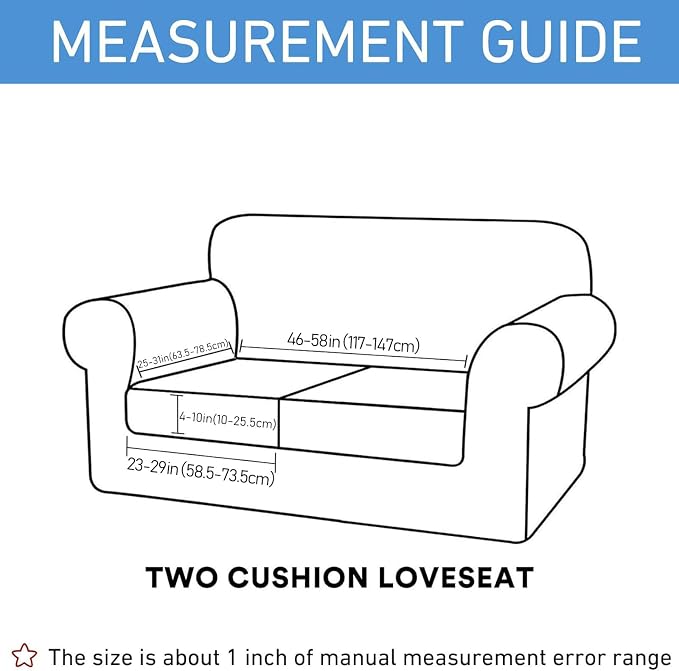 hyha Waterproof Couch Cushion Covers, Stretch Sofa Couch Seat Slipcover for Dog Washable, Non-Slip Waterproof Outdoor Cushion Covers for Patio Furniture Replacement (2 Pieces, Beige)