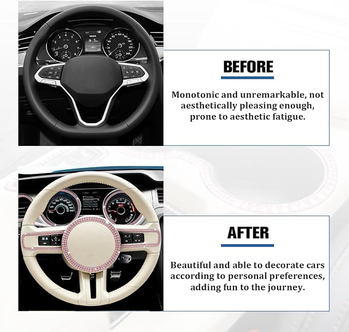 16.4FT Bling Car Trim, Crystal Rhinestone Self Adhesive Glitter Vehicle Strip Sticker, Sparkling Diamond Automotive Interior Exterior Decoration, Universal for SUV RV Truck (Pink)