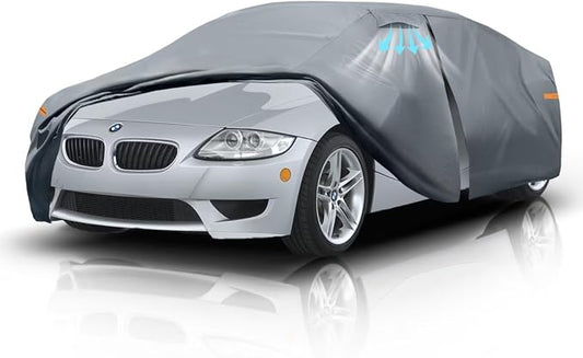 Waterproof BMW Z4(2009-2026) Car Cover with Breathable Vents, [2025 Upgrade] Premium Covers with Cotton Liner and Zipper Door, Sun Rain Snow Dust Uv Protection.(Gift with Towel)