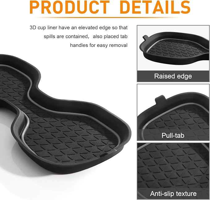for Honda CRV Accessories 2023 2024 2025 2026 3D Cup Holder Center Console Liner Inserts Silicone Anti-dust Mat Pad Interior Decoration (2 Pcs, Gray Trim)