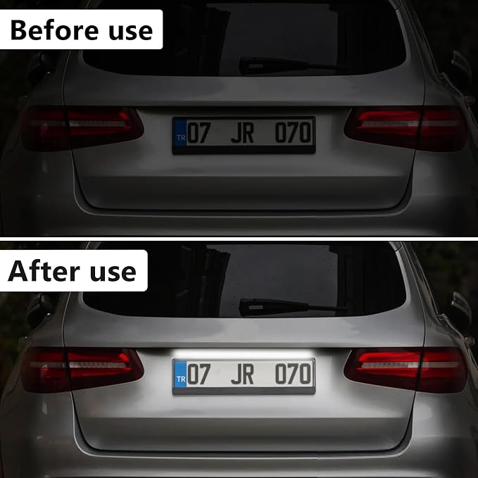 BFXM LED License Plate Light, 12 V DC Universal License Plate Lights, Waterproof Tag Lamp Assembly Replacement LED Plate Light for Car Trailer UTV ATV Truck RV Boat