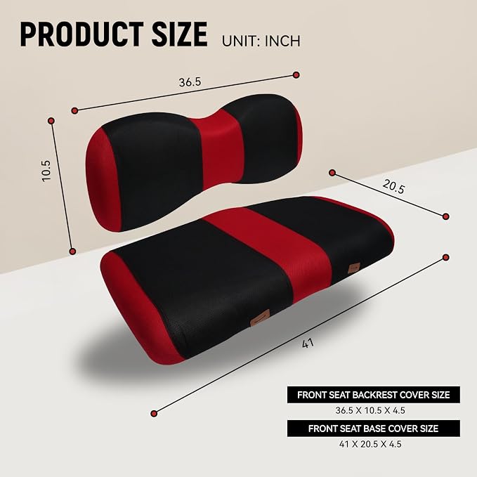 Golf Cart Front Seat Covers for Yamaha G29/drive Drive 2 2007+, Durable Polyester Fabric Yamaha G29 Seat Covers, Breathable Washable