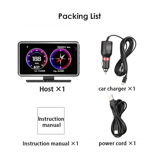 Universal GPS Speedometer Car HUD Digital Speed Display + Dash Camera DVR Video Recording + GPS Tracking Replay Back on Map 3 in 1 Device