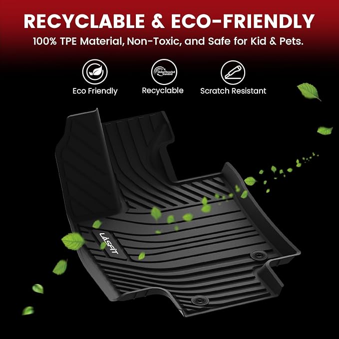 LASFIT Floor Mats for Toyota Tundra 2022-2025 2026 CrewMax Cab, All Weather Custom Fit TPE Floor Liners for Tundra SR/SR5/TRD PRO/Limited/Platinum/Castone Front&Rear 2 Row Car Mats, Black