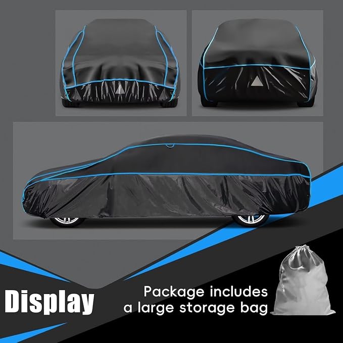 Hail Protector Car Cover, Outdoor Anti Hail Car Covers Thick Multi-Layered EVA, Hail Proof Car Cover Waterproof All Weather, Hail Protection Padded Fit Sedan/Coupe (Length 194 to 208 inch