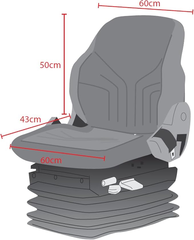 TOWN & COUNTRY COVERS | Universal Tractor Seat Cover, Plant Hire Seat Cover, Standard & Large Size, Heavy Duty, Fast & Easy To Fit, Waterproof, Armrest & Headrest Slots (Black, Standard)