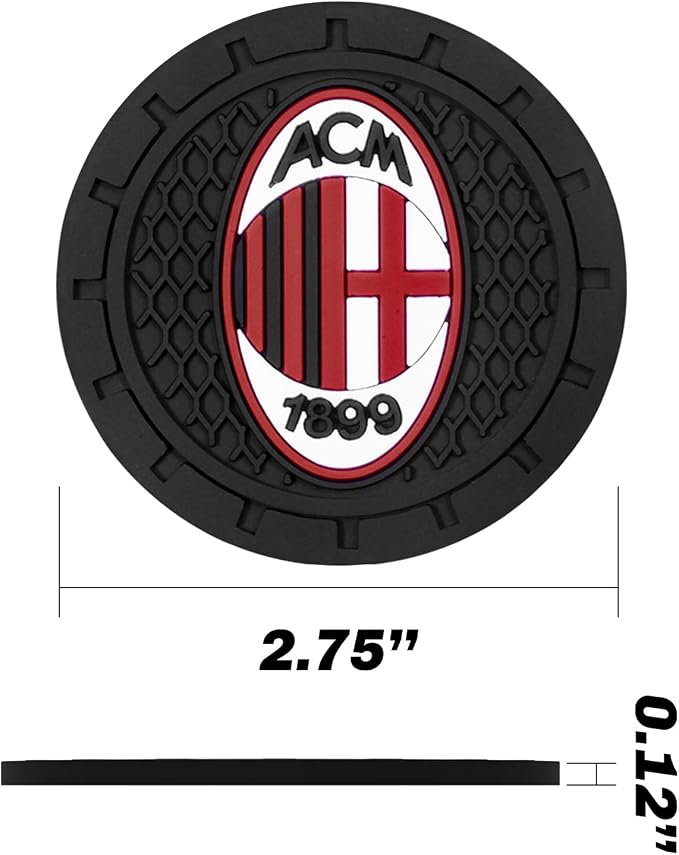 Cup Holder Insert Coaster for A.C.Milan UEFA UCL Fans,Anti Slip Car Cup Coaster Interior Accessories