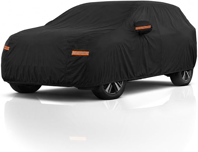 X AUTOHAUX Car Cover for Nissan Rogue 2014-2024 210D-PU Outdoor Full Car Cover All Weather with Door Zipper for Waterproof Windproof Sun Rain Snow Protection
