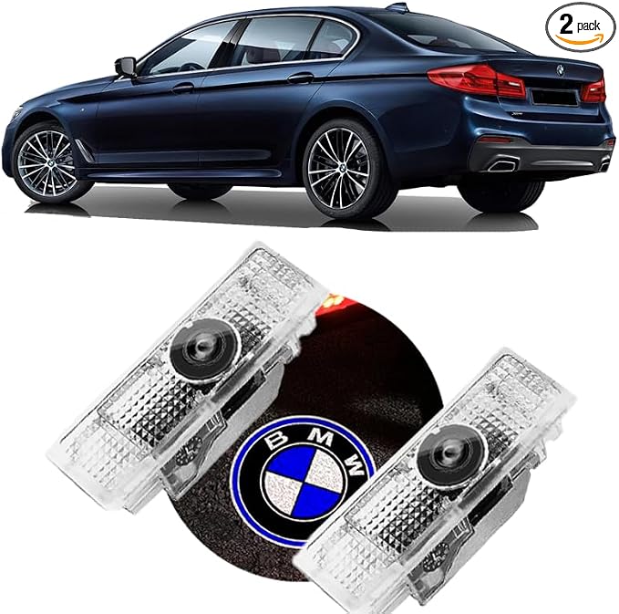 2pcs Car Door Lights Logo Projector,Dual Plug Puddle Lights Ghost 3D Shadow Light Car Welcome Lights Compatible with1/3/4/5/6/7/x1/x2/x3/x4/x5/x6/x7/M/Series Car Accessories