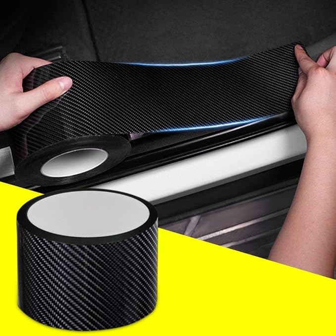 QBUC Rear Bumper Protector Guard Scratch Cover Protector Paint Threshold Guard,Front Rear Door Entry Sill Guard Scuff Plate Car Door Entry Guards for Most Cars,2.7in9.8ft(7cm3m) Black