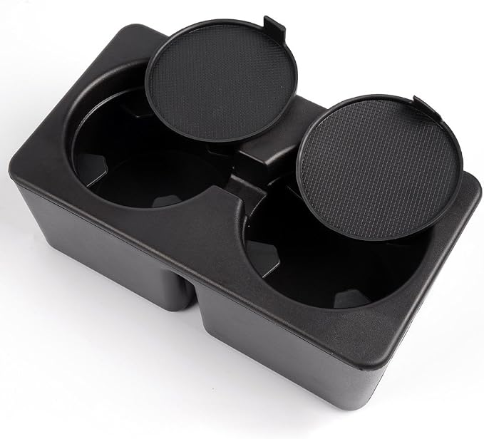 ALLGOOD Dual Cup Holder Insert, Compatible with Chevy Silverado/Avalanche/Suburban/Sierra/Yukon/Escalade 2007-2014, Black Drink Holder 1pc