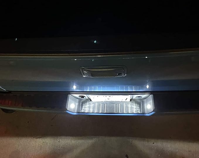 iJDMTOY OEM-Fit 3W Full LED License Plate Light Assembly Kit Compatible With Chevrolet Silverado Colorado GMC Canyon Sierra 1500 2500 3500 Truck, Powered by 15-SMD Xenon White LED Diodes