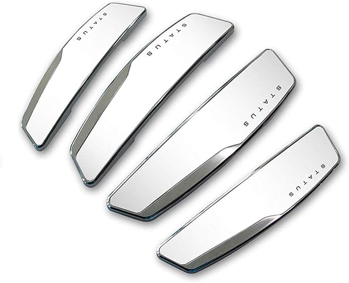 STATUS 4Pcs High Glossy Slim Door Edge Guards Bumper Protector Trim Guard Sticker Molding for Motors Auto Vehicle (White)