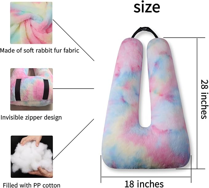 FHSGGP Travel Pillow Car Pillow Kid Car Sleeping Colorful Pink | The Sleeping Aid for Adults and Kids on Road Trips Kids Travel Pillow
