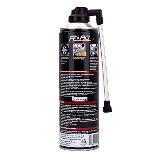 Road Instant Fixes Flat Tire Easy Hose Tire Inflator Air Filler Sealant 16oz (3 Pack)