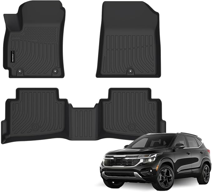 Auxko All Weather Floor Mats for Kia Seltos 2021-2026 TPE Liners All Season Accessories Guard Odorless Anti-Slip Floor Liners for Kia Seltos 2021 2022 2023 2024 2025 2026