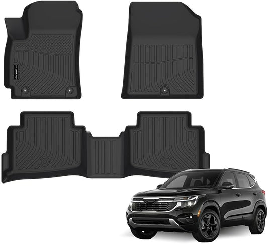 Auxko All Weather Floor Mats for Kia Seltos 2021-2026 TPE Liners All Season Accessories Guard Odorless Anti-Slip Floor Liners for Kia Seltos 2021 2022 2023 2024 2025 2026