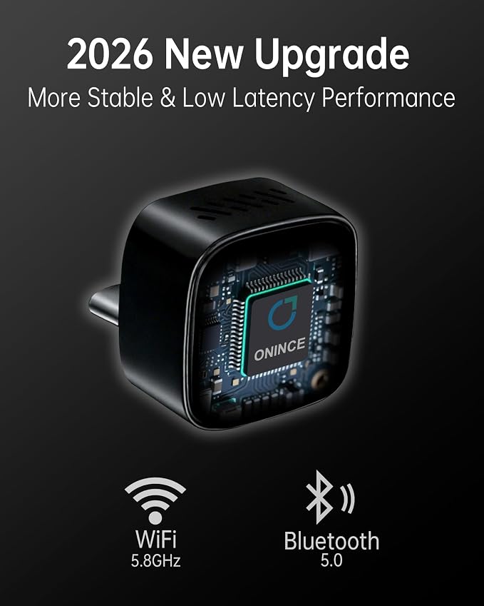 Wireless carplay Adapter USB c, Convert Factory Wired CarPlay/Android auto to Wireless, Designed for USB-C Port Cars, Stable Connection