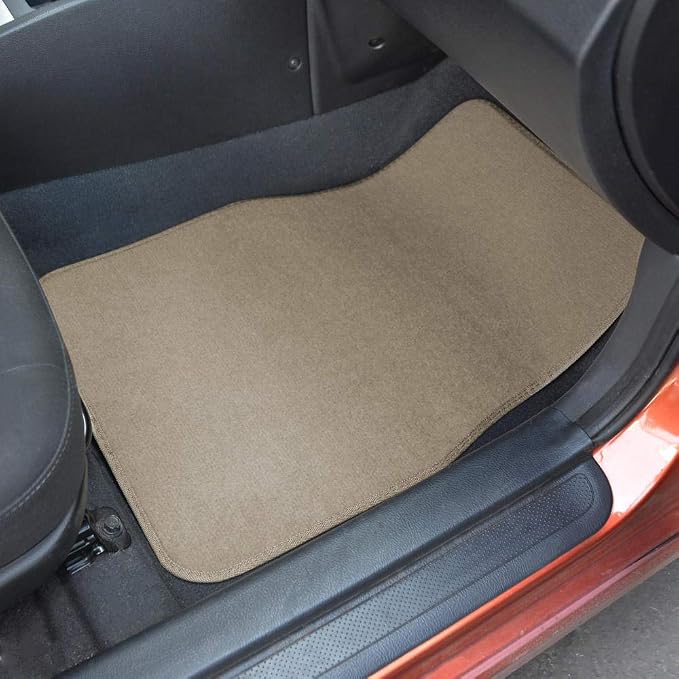 Motor Trend FatRug Premium Carpet Car Floor Mats - Thick Robust Auto Gear, Universal Fit for Your Car Truck or SUV, Beige