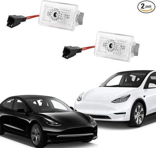 Puddle Lights & Door Projector for Tesla Model Y/3/S/X, Ultra-Bright Welcome Light, White