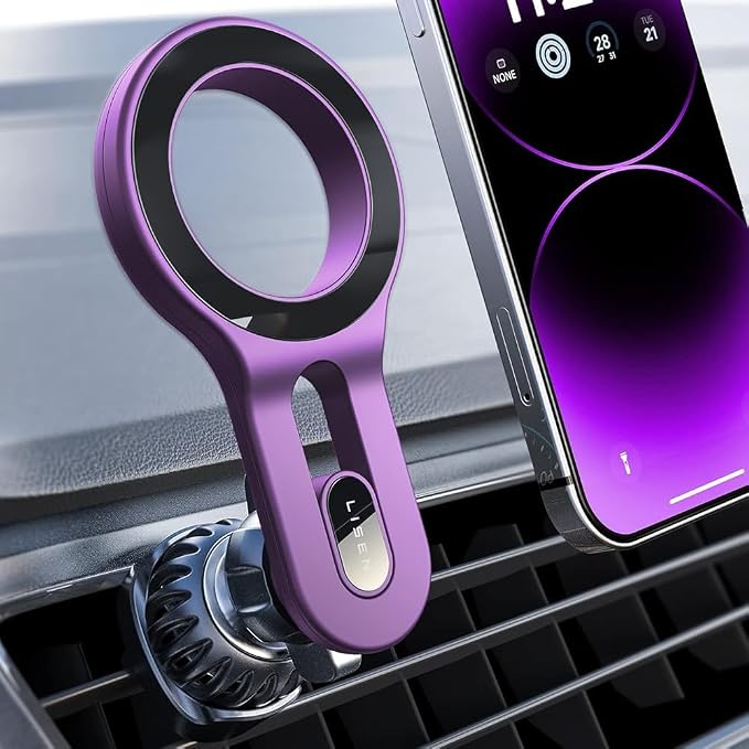 LISEN for MagSafe Car Mount, Magnetic Phone Holder for Car Vent Phone Mount | Ultra-Magnetic Hands Free Cell Phone Holder Car Accessories for Men Women fit for iPhone 17 Purple Hood Vents