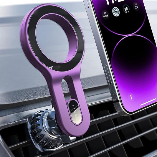 LISEN for MagSafe Car Mount, Magnetic Phone Holder for Car Vent Phone Mount | Ultra-Magnetic Hands Free Cell Phone Holder Car Accessories for Men Women fit for iPhone 17 Purple Hood Vents