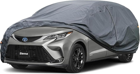 GUNHYI Premium Car Cover Custom Fit Toyota Sienna (1997-2026), 16 Layers Heavy Duty Car Cover Waterproof All Weather with Zipper Door for Sun Rain Snow Dust Uv Protection