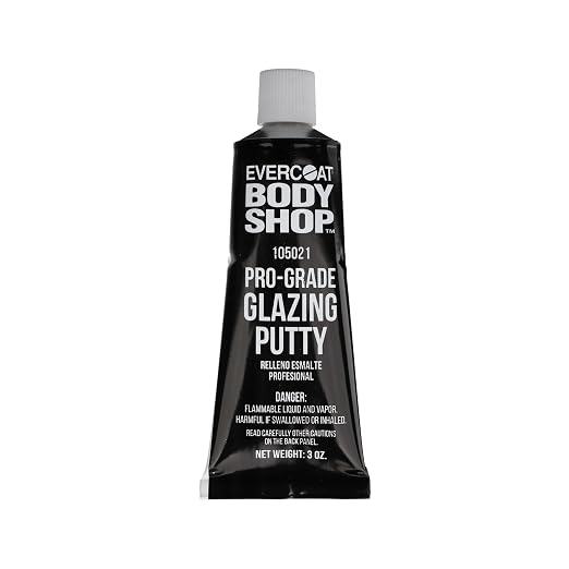 Evercoat Body Shop 105021 Pro-Grade Glazing Putty, Stain Resistant for Minor Imperfections and Low Spots in Aluminum, Fiberglass & More, Cream Hardener Included 3 Fl Oz.