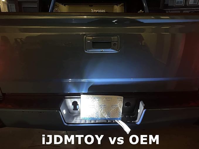 iJDMTOY OEM-Fit 3W Full LED License Plate Light Assembly Kit Compatible With Chevrolet Silverado Colorado GMC Canyon Sierra 1500 2500 3500 Truck, Powered by 15-SMD Xenon White LED Diodes