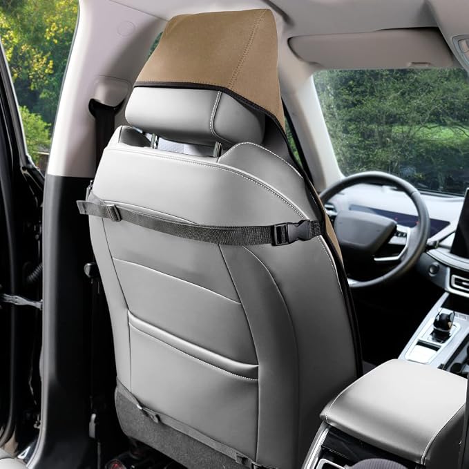 Waterproof Seat Cover Towel, Premium Sweat Carseat Protector, Perfect for Universal Anti-Slip Car Truck SUV Seat, Great for Surfing Yoga Gym Workout, Khaki