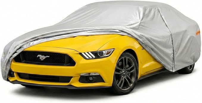 Car Cover for Muscle Cars, 6 Layers Heavy Duty Material Universal Fit for Ford Mustang GT/Shelby, Chevy Camaro, BMW 4 Series M4, Lexus RC LC, Genesis Coupe
