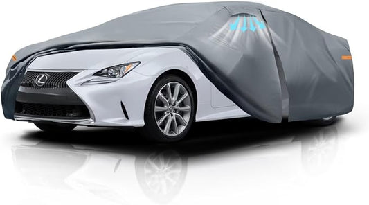 Waterproof Lexus RC(2014-2026) Car Cover with Breathable Vents, [Upgrade] Premium Covers with Cotton Liner and Zipper Door, Sun Rain Snow Dust Uv Protection.(Gift with Towel)