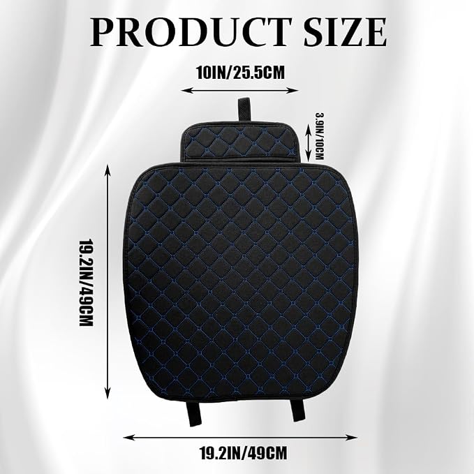 Leather Front Car Seat Cover, Anti-Slip Car Seat Bottom Covers, Full Wrapped Bottom Seat Protectors with Storage Pocket, Universal Comfortable Seat Cushion Fit Vehicles SUVs Trucks (K2-Black Blue)