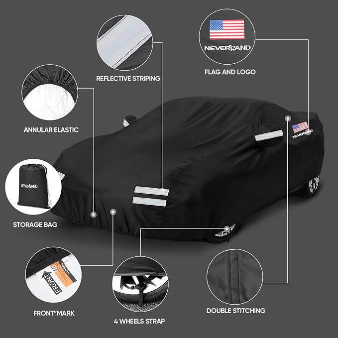 Car Cover Compatible with Chevrolet Corvette, Full Car Covers Waterproof All Weather Dustproof, Snowproof, UV Protection Exterior Car Covers for Automobiles Universal Fit Chevrolet Corvette