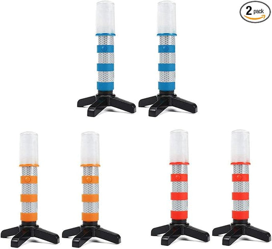 2PC Multi-function LED Emergency Roadside Flares Magnetic Base Upright Stand new 2pcs 3 in 1 LED Flashing Roadside Emergency Beacon Flares Kit Color 3 Colors