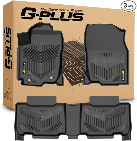 G-PLUS Floor Mats, Compatible with Toyota RAV4 2013-2018, | All Weather Protection,Non-Slip,Custom Fit Floor Cargo Liner,TPE Full Coverage,1st & 2nd Row,Black,3PCS