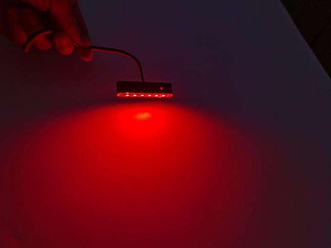 Waterproof Plate Light with 6 Red LED, License Plate Light Backup Light Tail Brake Light for Motorcycle Bike ATV Car RV SUV