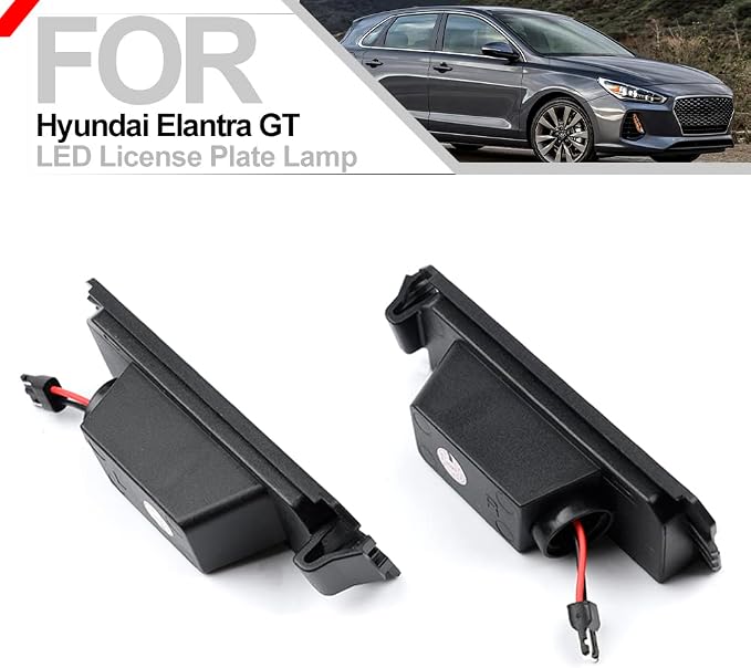 2pcs Xenon White LED License Plate Lights for Hyundai Elan'tra GT Sonata Number Plate Lamp Assembly Replacement Error Free Led Rear Tag Lights OEM Tag Lamp Assembly