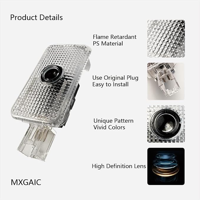 Car Door Logo Lights Puddle Lights Compatible with Forester Outback Ascent Legacy LED Projector Door Shadow Light Accessories (P2)