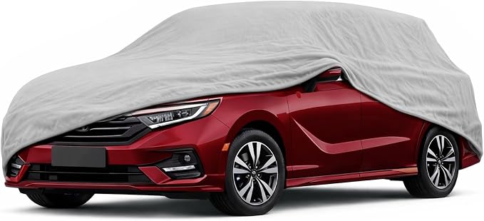 BDK SUV & Van Car Cover – Water-Resistant Indoor/Carport Vehicle Cover with UV & Dust Protection, Breathable Fabric & Soft Scratch-Proof Lining – Fits Large SUVs, Vans up to 210" (210L x 77W x 60H)