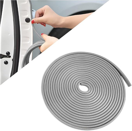 Car Door Edge Guards, 16Ft Universal Rubber Seal Protector U Shape Edge Trim Car Door Edge Protection for Most Car, Aluminum Boat Edge Guards (Gray/16FT) | Universal fit, most cars/SUVs/trucks, rubber seal, press-on channel, no glue, check thick strips...