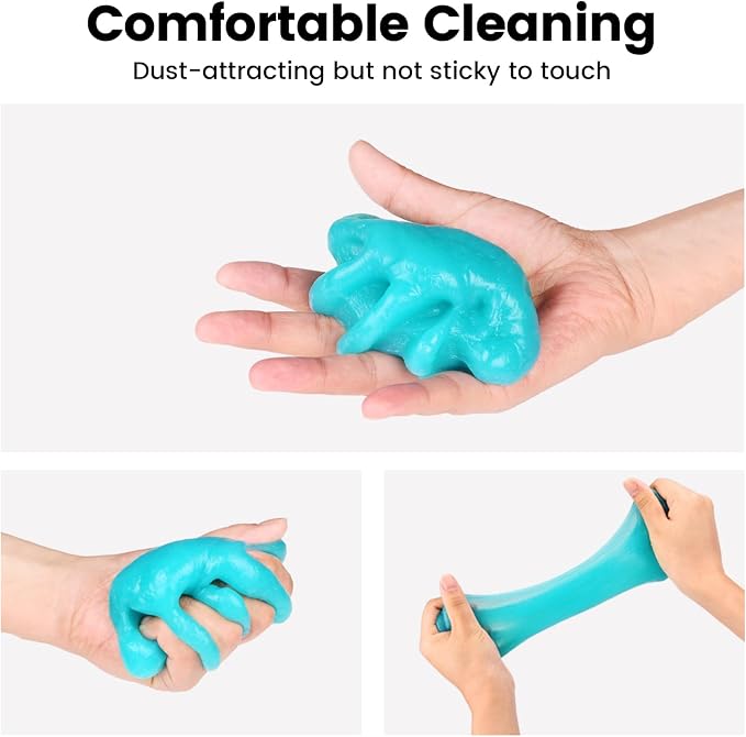 Car Cleaning Gel Putty Reusable, Universal Car Interior Cleaner Slime, Perfect Cleaning Kit Supplies, Auto Detailing Tools Accessories, Dust Remover Gifts for Men Women Blue