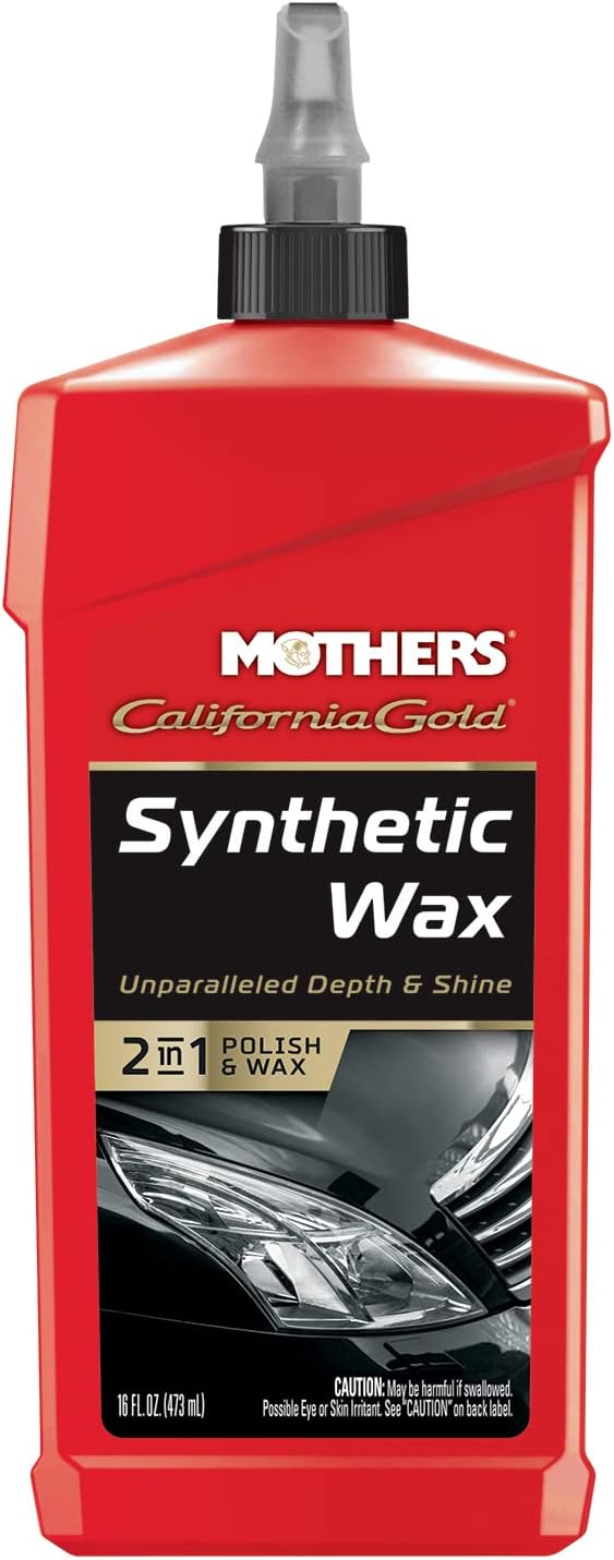Mothers California Gold Synthetic Wax, 16 oz. (05716) | Long-Lasting Protection, Micro-Encapsulated Polymers, Polishes, Enhances Depth, Gloss & Shine, Easy-to-apply 2 in 1 Formula