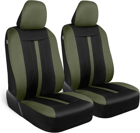 Motor Trend Green Cloth Car Seat Covers for Front Seats – Premium Automotive Bucket Seat Covers, Made for Vehicles with Removable Headrests, Interior Covers for Car Truck Van SUV