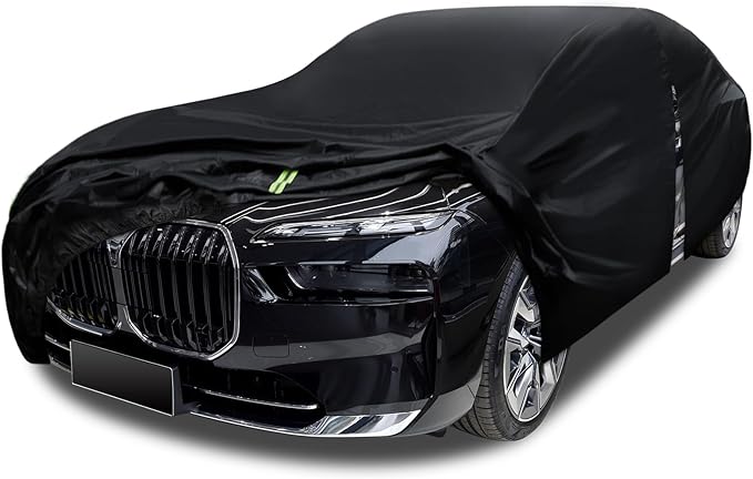 6 Layers Car Cover Waterproof All Weather for Automobiles, Size A4 Universal Fit for Dodge Charger, Lincoln Mkz, Lexus LS Rain Sun Protection with Door Zipper (199-208 inch)