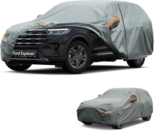 Kayme Heavy Duty Car Cover Custom Fit Ford Explorer(2006-2026), Waterproof All Weather for Automobiles, Full Exterior Covers Sun Rain UV Protection.