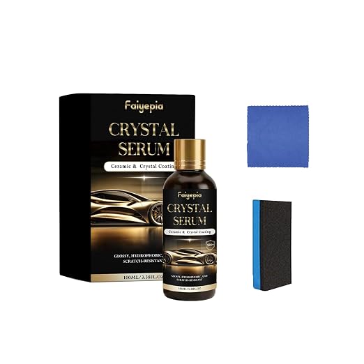 Crystal Serum for Cars, 100ML Advanced Graphene Ceramic Coating for Cars, 9H+ Hardness Coating for Auto Paint Protection, Deep Gloss Hydrophobicty Anti Scratch (1PC)
