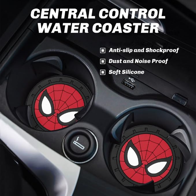 Cup Holder Insert Coaster for Marvel Spiderman Fans,Anti Slip Car Cup Coaster Interior Accessories