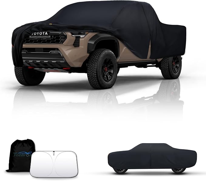 Truck Cover Outdoor Pickup Car Covers(Length up to 210 inch) Universal Fit for Nissan Frontier,Ford F150,Chevy C10,GMC Canyon Sierra 1500,Colorado,Ram 1500 etc Size T1(See Size Chart)